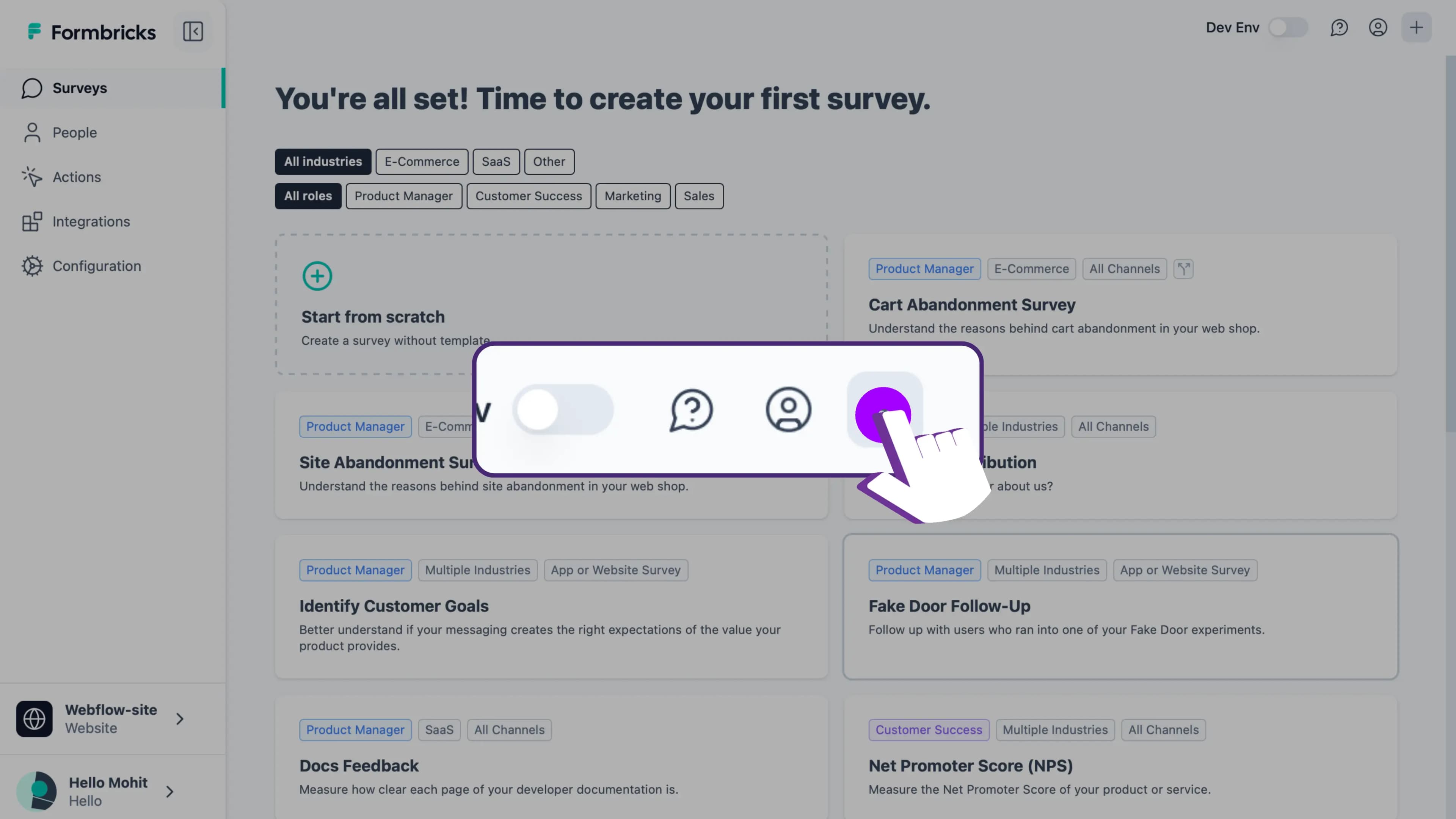 Create Your First Survey.